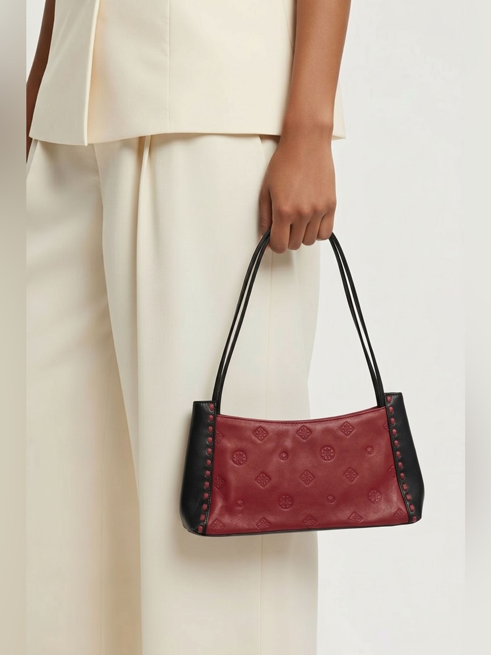 Kochi Red and Black Leather Bag/Purse